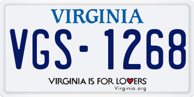 VA license plate VGS1268