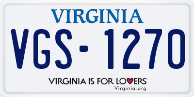 VA license plate VGS1270