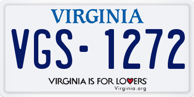VA license plate VGS1272
