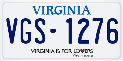 VA license plate VGS1276