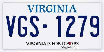 VA license plate VGS1279