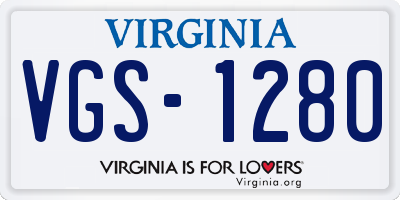 VA license plate VGS1280