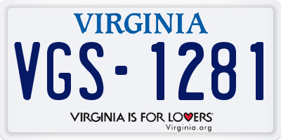 VA license plate VGS1281