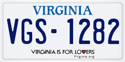 VA license plate VGS1282