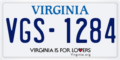 VA license plate VGS1284