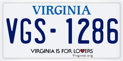 VA license plate VGS1286