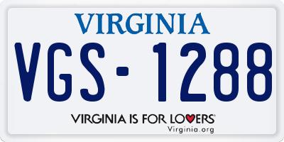 VA license plate VGS1288