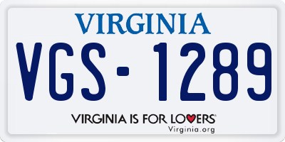 VA license plate VGS1289
