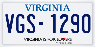 VA license plate VGS1290