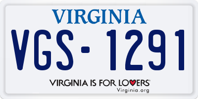 VA license plate VGS1291