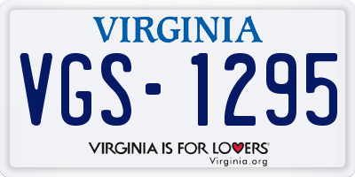 VA license plate VGS1295