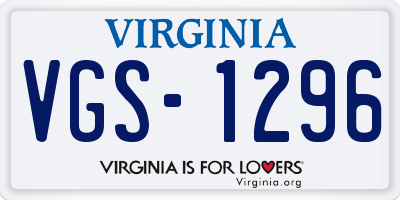 VA license plate VGS1296