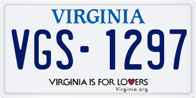 VA license plate VGS1297