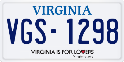 VA license plate VGS1298