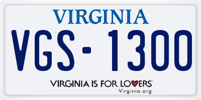 VA license plate VGS1300