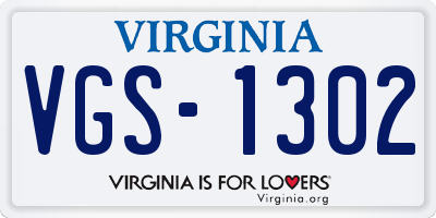 VA license plate VGS1302