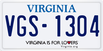 VA license plate VGS1304