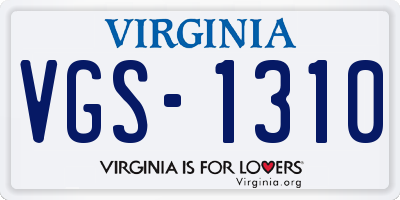 VA license plate VGS1310