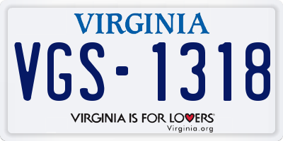 VA license plate VGS1318