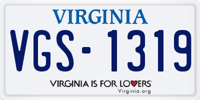VA license plate VGS1319