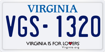 VA license plate VGS1320