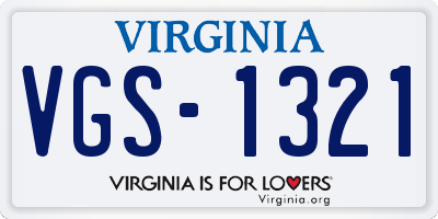VA license plate VGS1321
