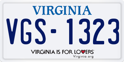 VA license plate VGS1323