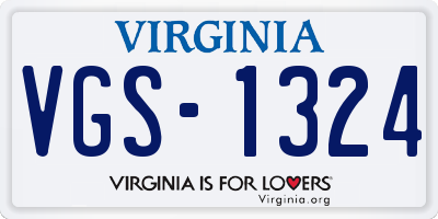 VA license plate VGS1324