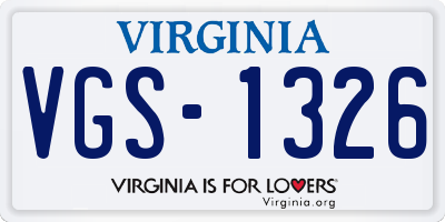 VA license plate VGS1326
