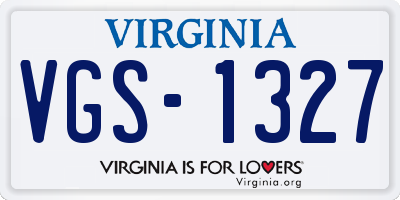 VA license plate VGS1327