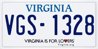 VA license plate VGS1328