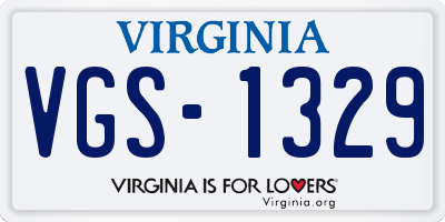 VA license plate VGS1329