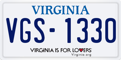 VA license plate VGS1330