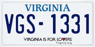 VA license plate VGS1331