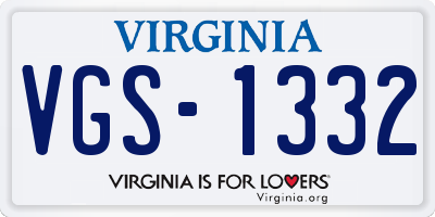 VA license plate VGS1332