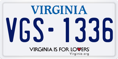VA license plate VGS1336