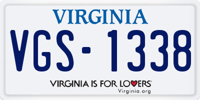 VA license plate VGS1338