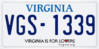 VA license plate VGS1339