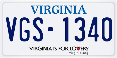 VA license plate VGS1340