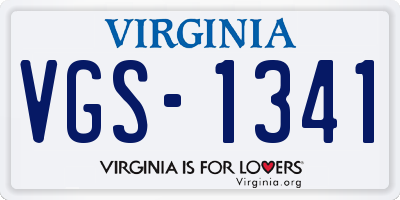VA license plate VGS1341