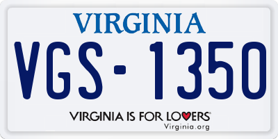 VA license plate VGS1350