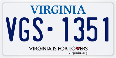 VA license plate VGS1351