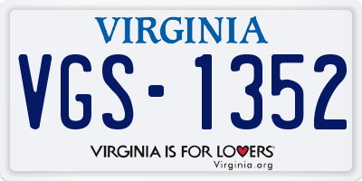 VA license plate VGS1352
