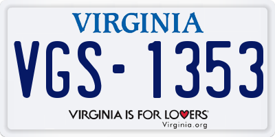 VA license plate VGS1353