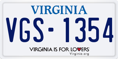 VA license plate VGS1354