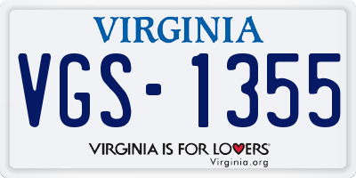 VA license plate VGS1355