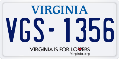 VA license plate VGS1356