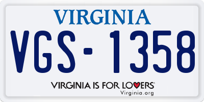 VA license plate VGS1358