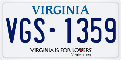 VA license plate VGS1359