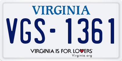 VA license plate VGS1361